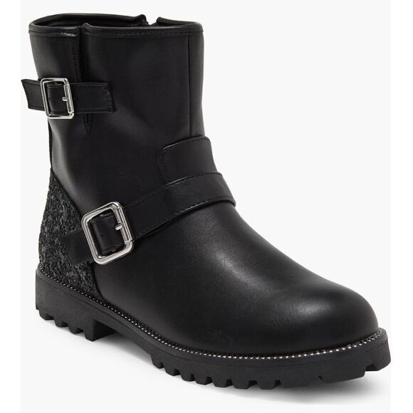 Harper Canyon‎ Boots Size 5 Black Buckle Detail Lug Sole Block Heel Side Zip NEW - Picture 1 of 9